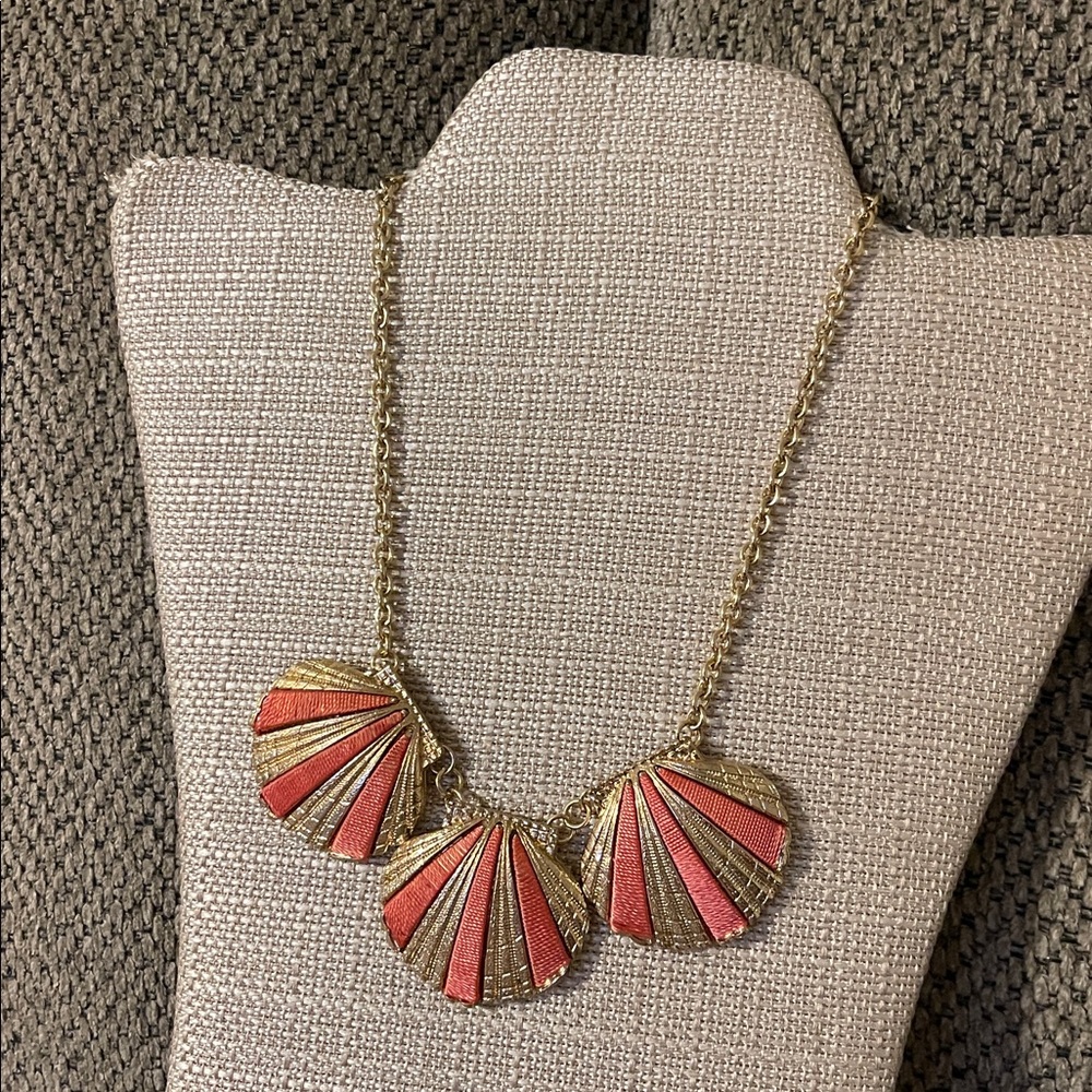 Gold and Coral Statement Necklace